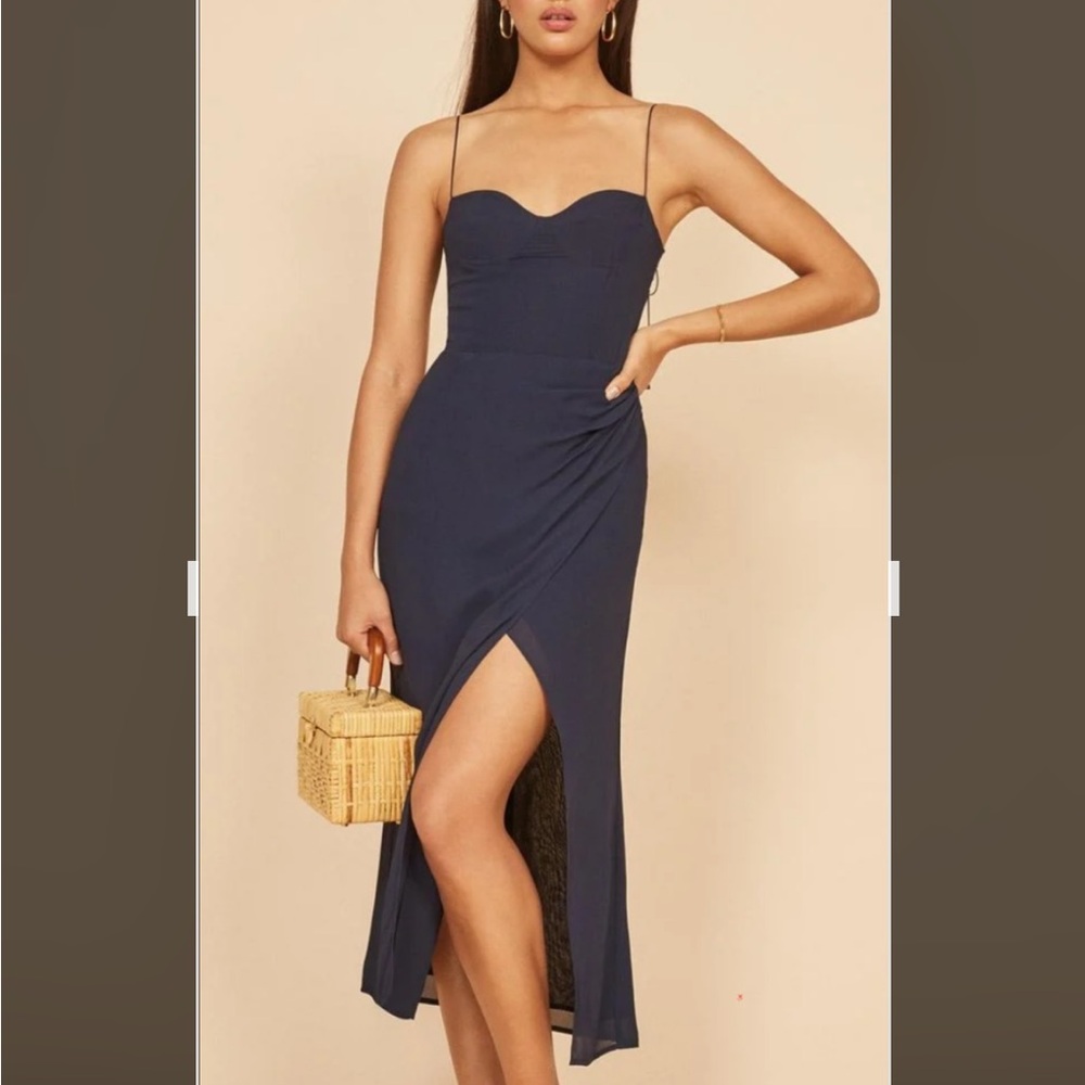 Reformation Midnight Blue Midi Dress